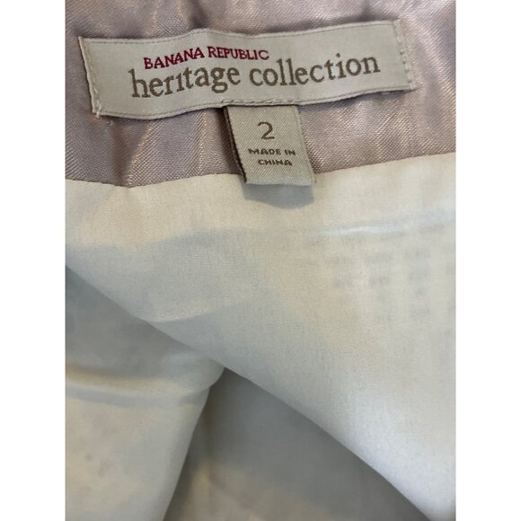 Banana Republic Heritage Skirt Womens 2 Cream Gold Metallic Mini Striped - Picture 3 of 7